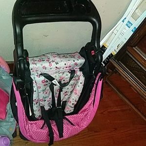 A baby girl's stroller